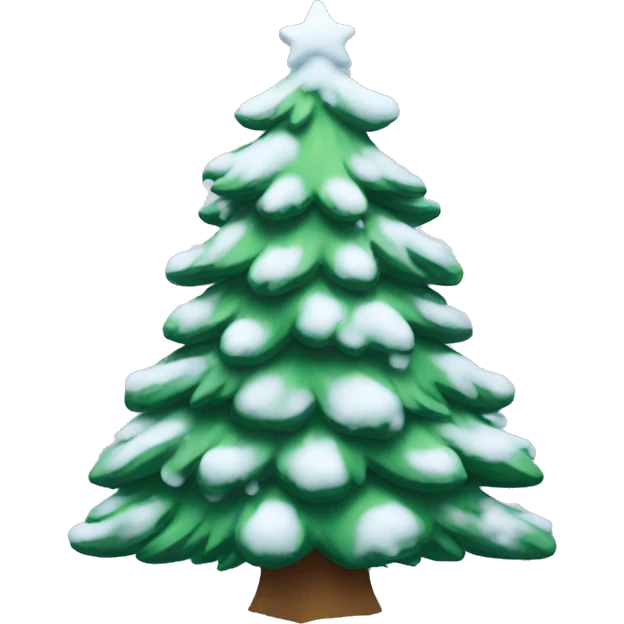 christmas tree with snow emoji