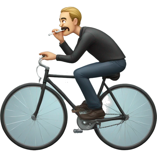 A man smoking while riding a bicycle emoji
