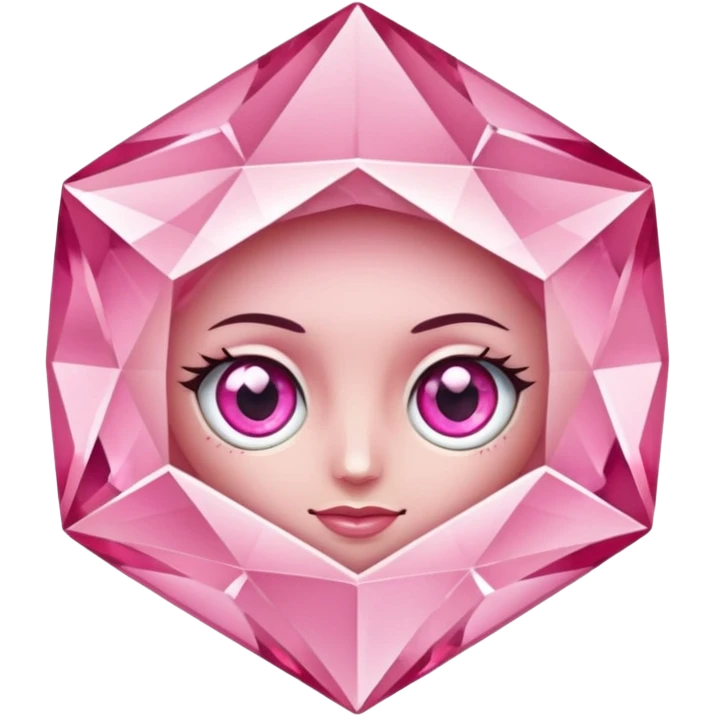 pink diamond with eyes but no face and beautiful emoji
