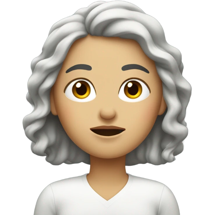 Mujer blanca,dormida en su cama,rizada emoji