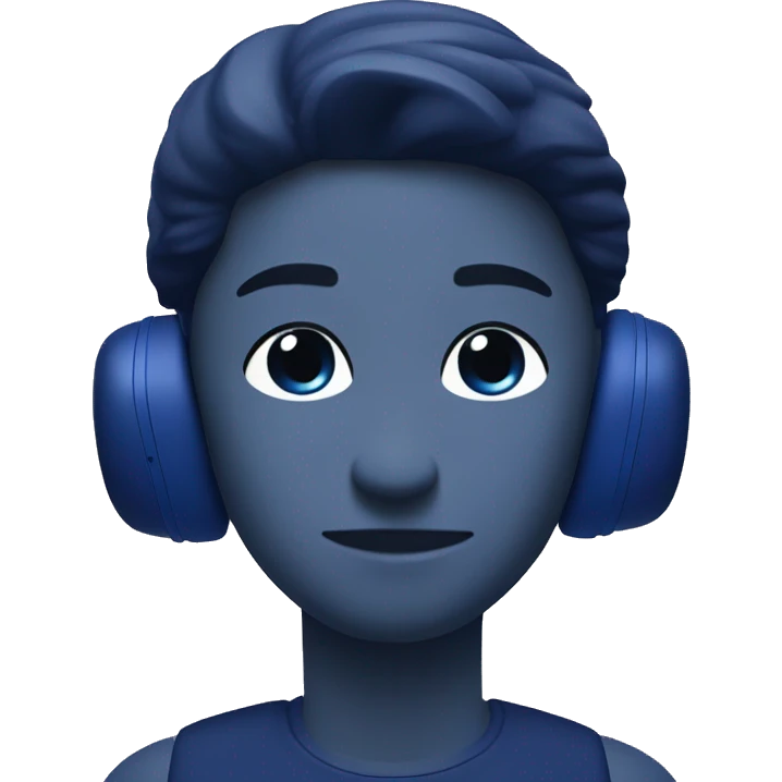 air pods max in dark blue emoji