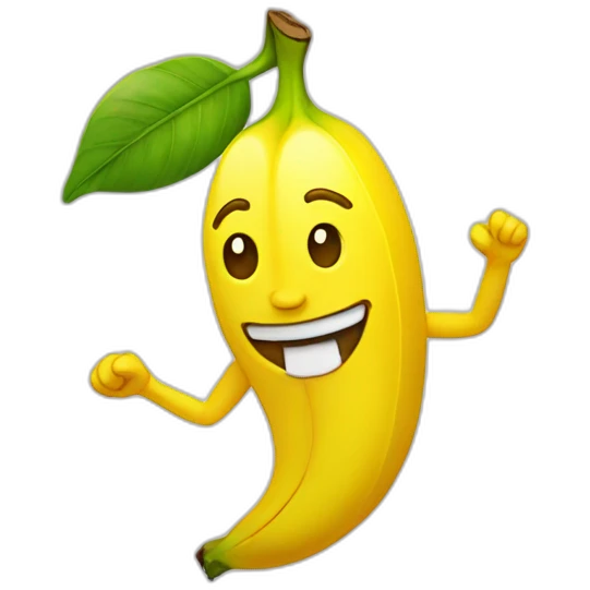Dancing banana under the sun emoji