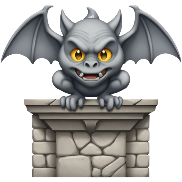 Gargoyle pooping off a building emoji