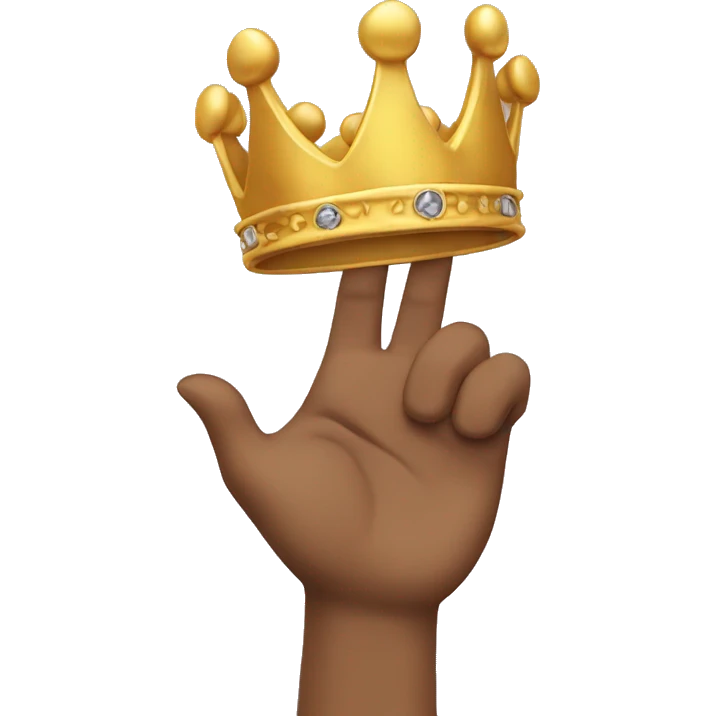 The man grab crown in hand  emoji