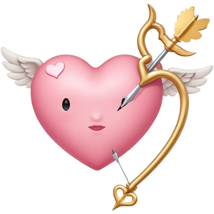 Pink heart stabbed with Cupid bow emoji