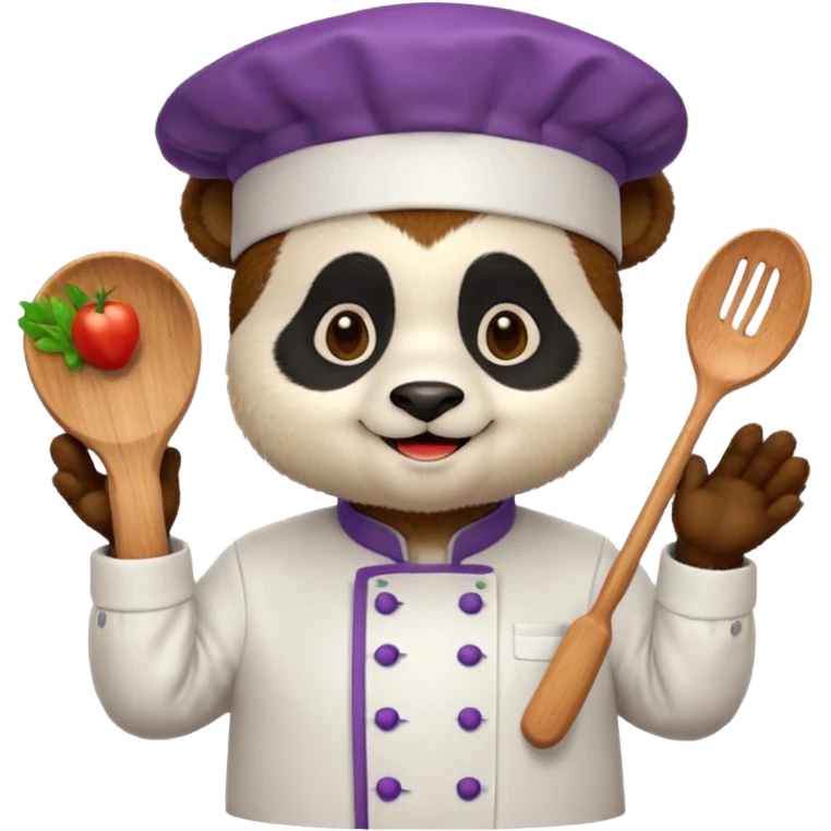 chef panda colorful chef costume emoji
