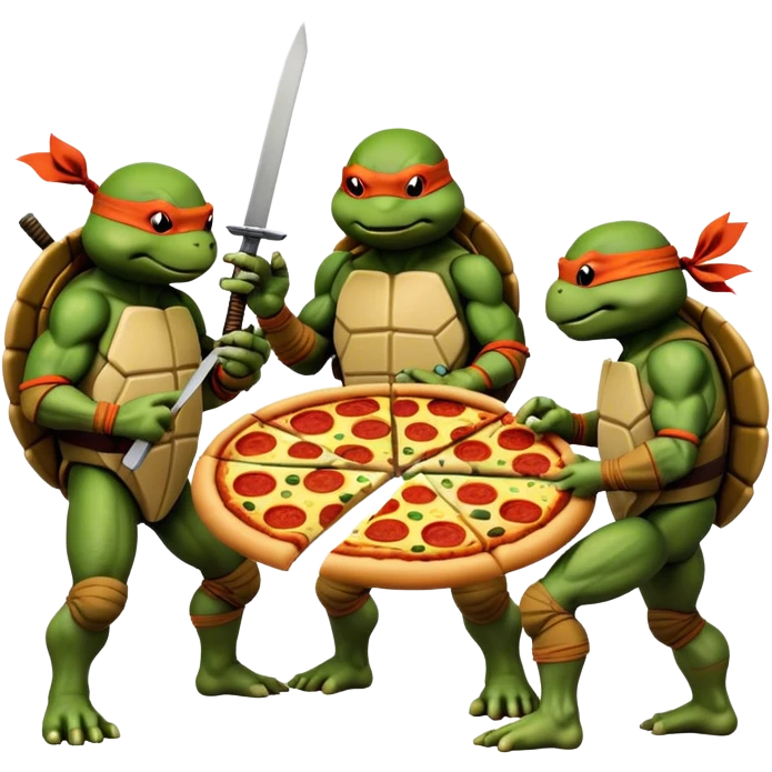 TMNT eat pizze emoji