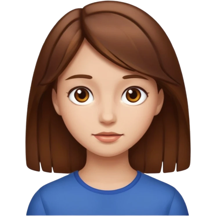 Uma menina com cabelo castanho e pele clara  emoji