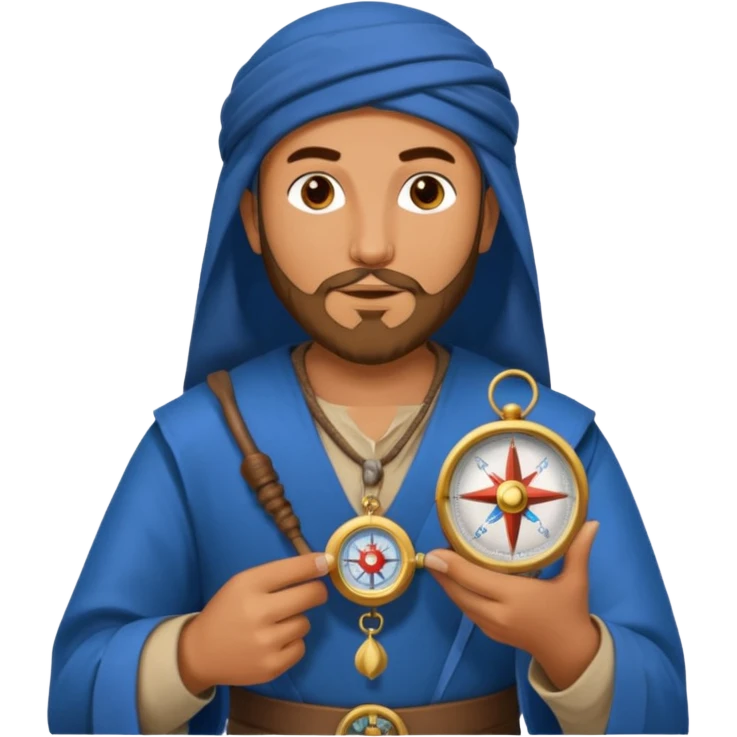 Ibn Battuta with compas emoji