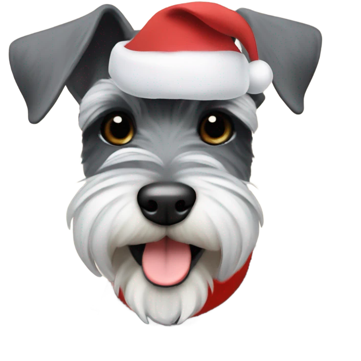 Christmas miniature schnauzer ￼ emoji