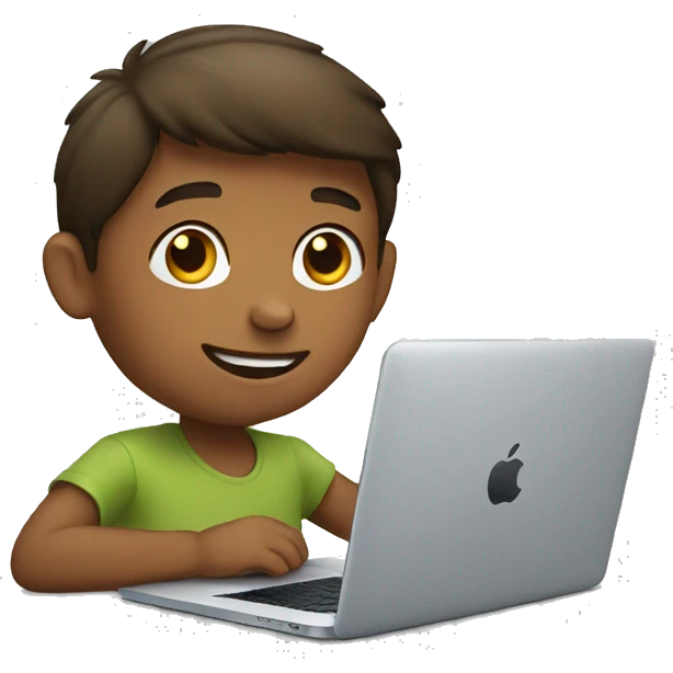 Boy with macbook emoji