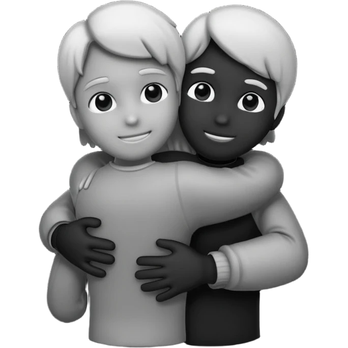 A hug emoji, but gender-neutral. A silhouette. emoji