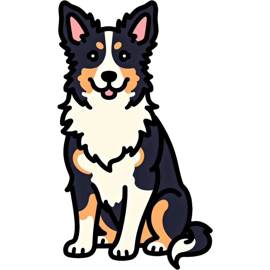 Merle border collie dog sitting emoji