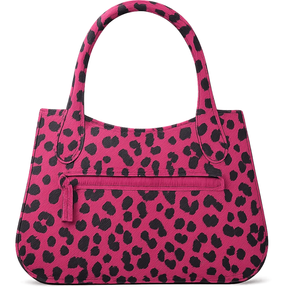 Pink leopard bag, remove background emoji