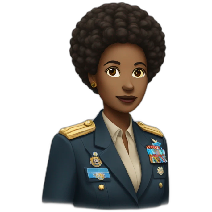 general un black women with afro emoji