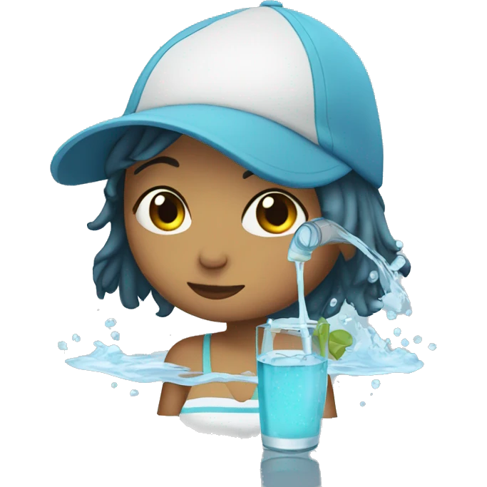 gilr with water emoji