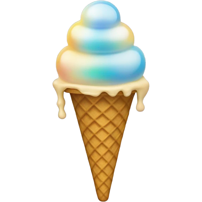 opal Crystal ice cream scoop on gold waffle cone emoji