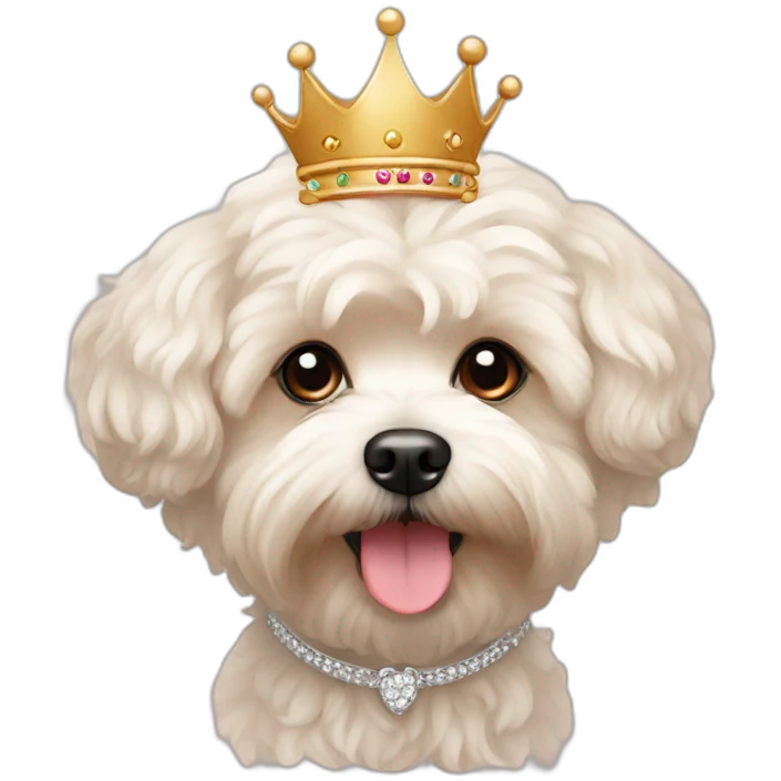 maltipoo with crown emoji