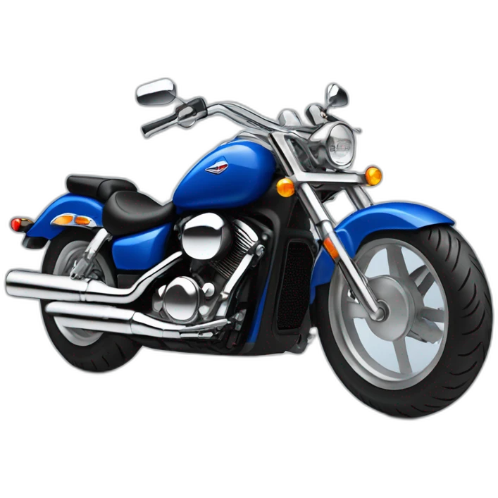 motorcycle blue honda shadow no windshield emoji