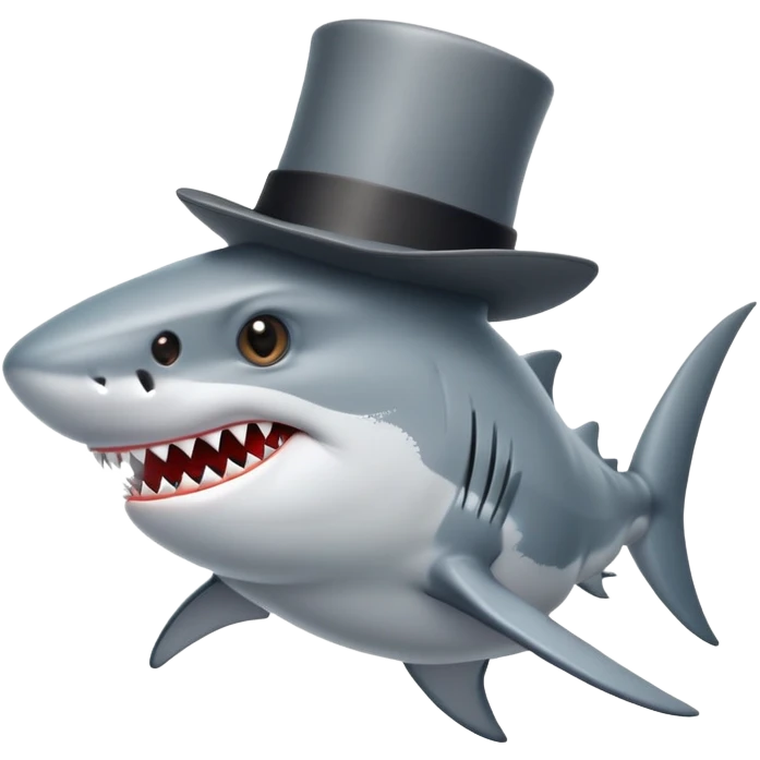 shark with tophat emoji