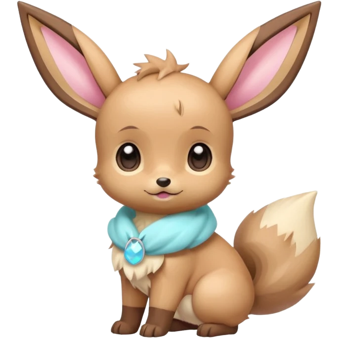 Kawaii Shiny Colorful Pastel Baby Innocent Chibi Kawaii Cute Adorable Eevee Full Body emoji