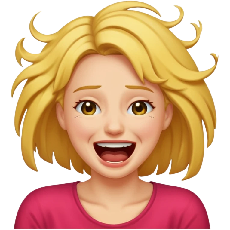 Laugh crying ripping hair out female emoji