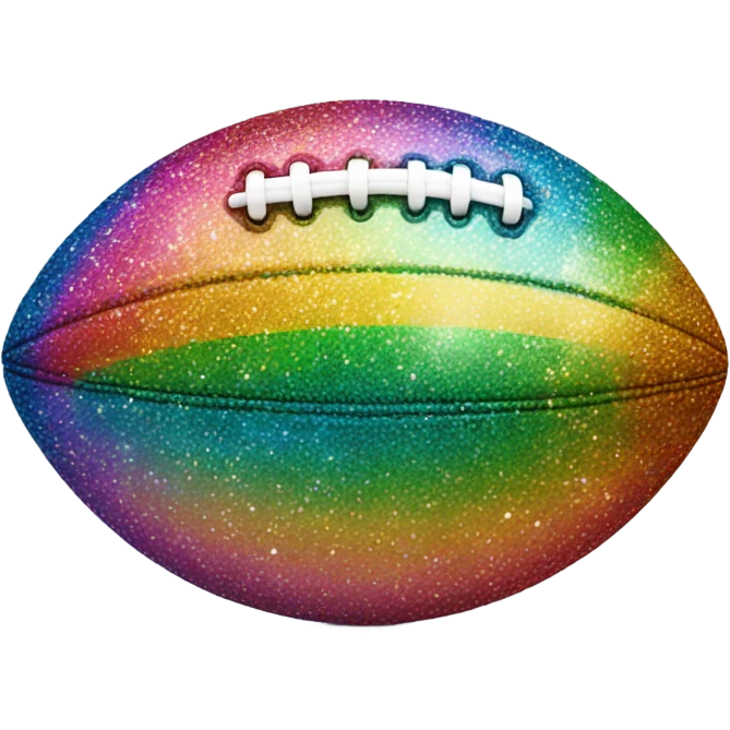 Rainbow football with glitter  emoji
