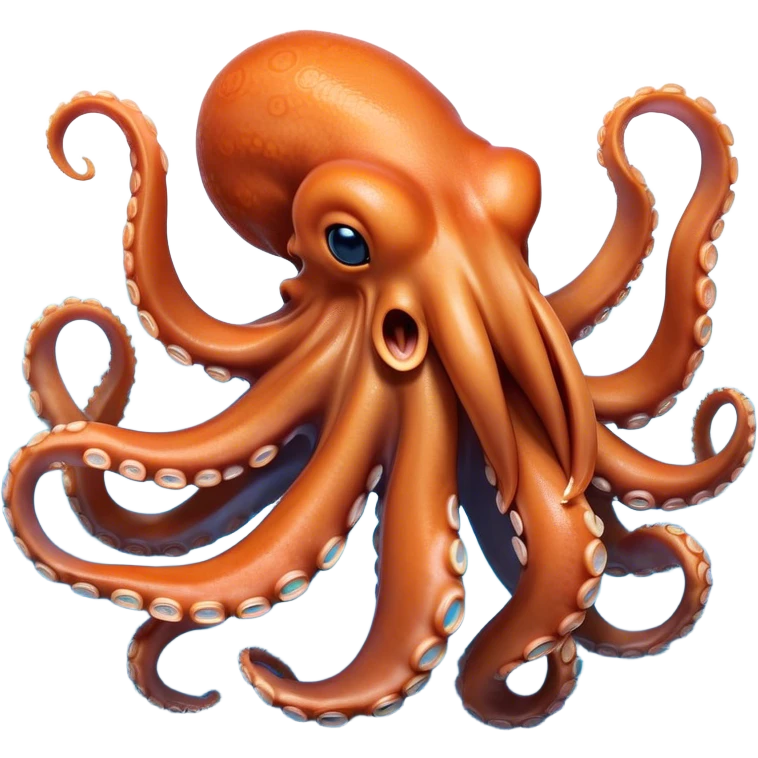 Cinematic Realistic Cute Yawning Octopus Portrait Emoji, Head tilted slightly with a dramatic, wide-open yawn, showcasing a soft, lustrous orange body with subtle blue ring accents and gently drooping tentacles, with half-closed, drowsy eyes rendered in exquisite detail; high shine, relaxed yet expressive, styled with a dash of mystical charm, soft glowing outline, capturing the essence of a sleepy yet affectionate octopus that appears ready to stretch out and drift into a peaceful nap! emoji