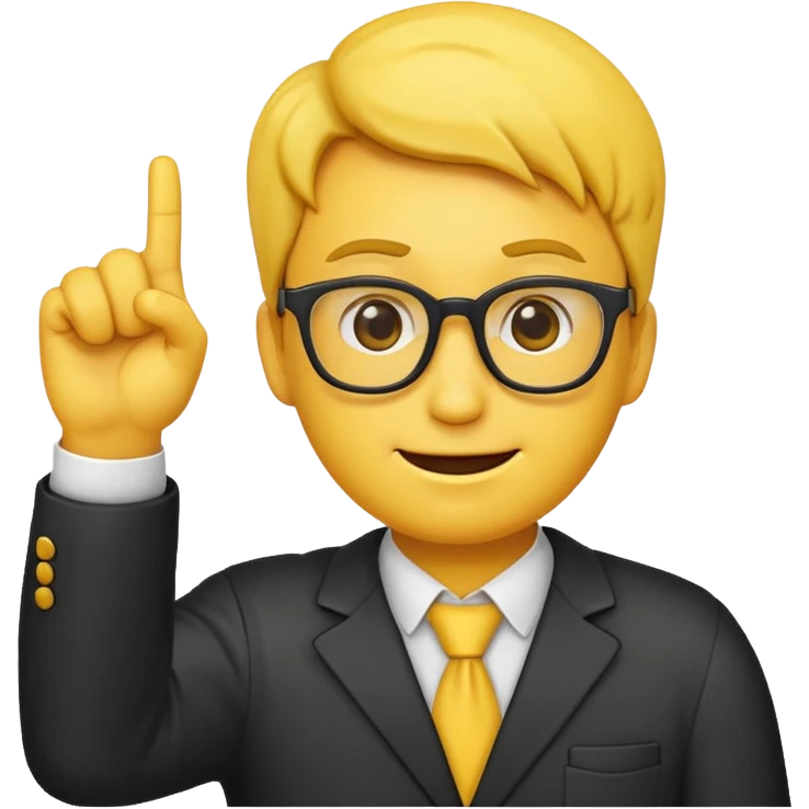 nerd emoji holding up one finger emoji
