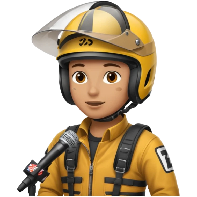 dirtbike rider being interviewed emoji