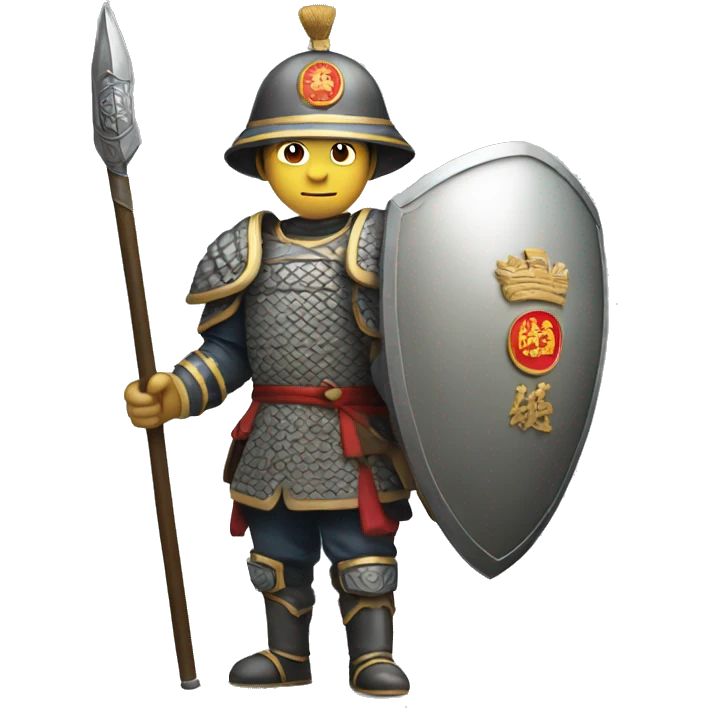 mediavel chinese soldier with big shield emoji