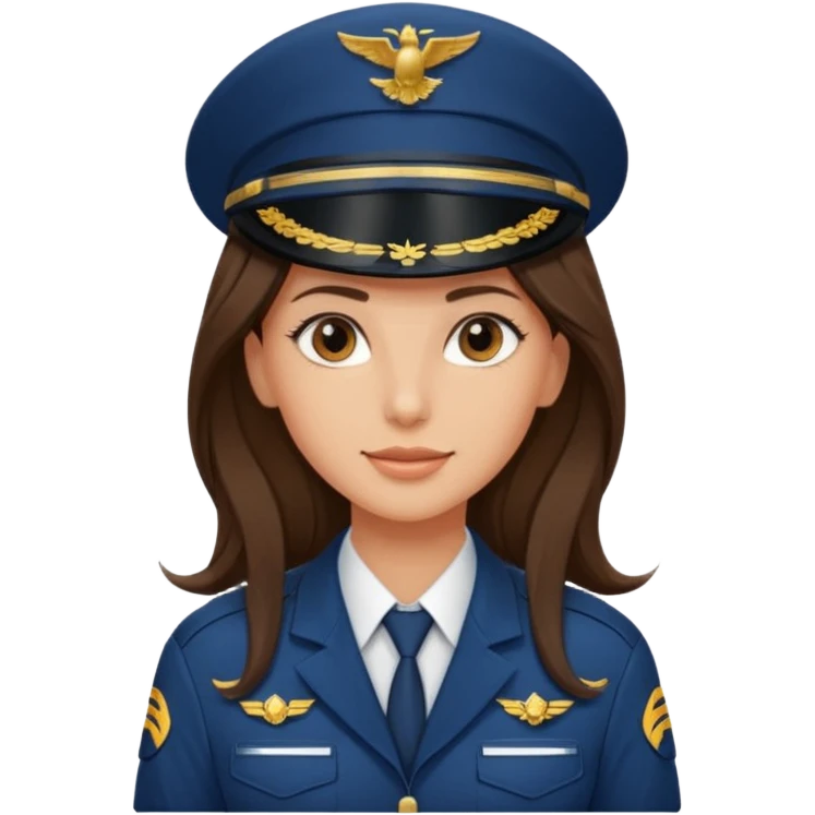comercial pilot girl brunette, long hair emoji