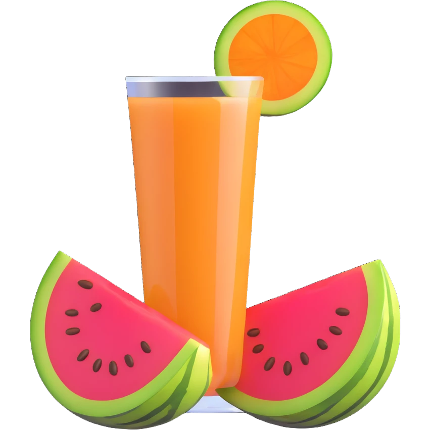 melón carajillo drink with coffee, brandy, and melon slice garnish emoji