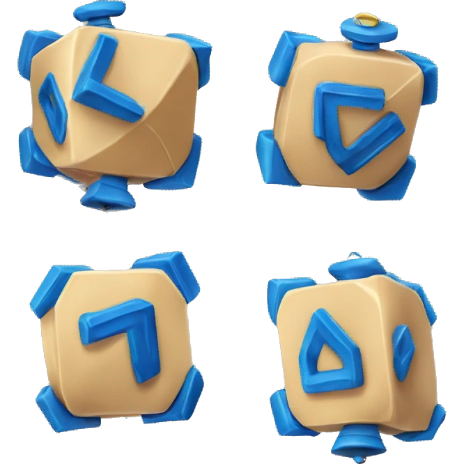 Jewish dreidel a four-sided spinning top, played during the Jewish holiday of Hanukkah emoji