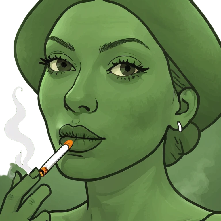 Hot girl smoking marijuana  emoji