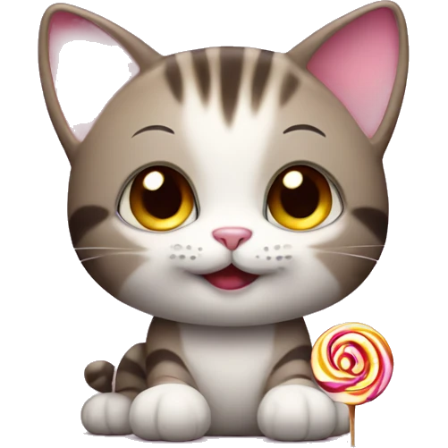 mini cat with candy  emoji