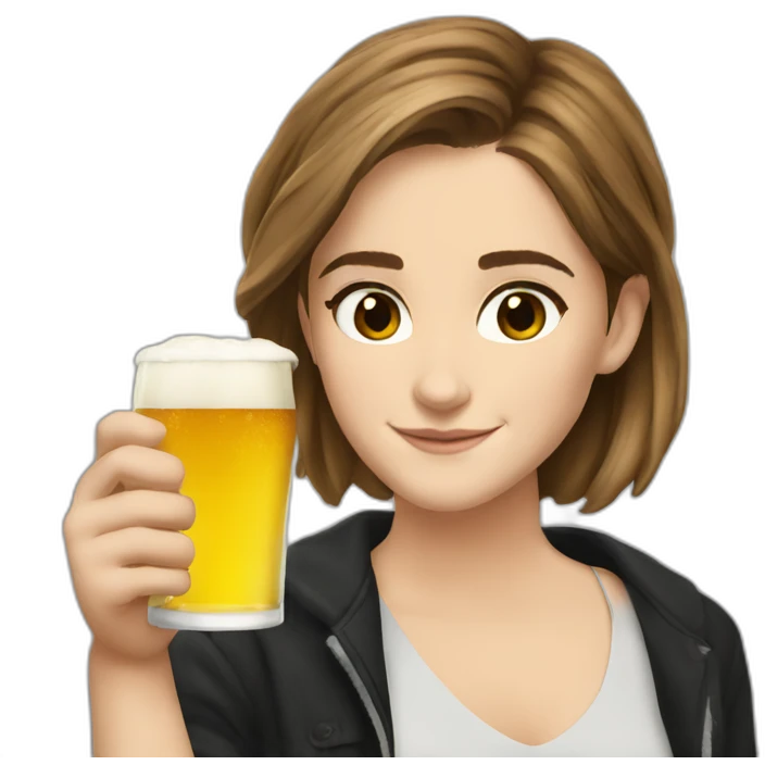 Emma watson drinking beer emoji