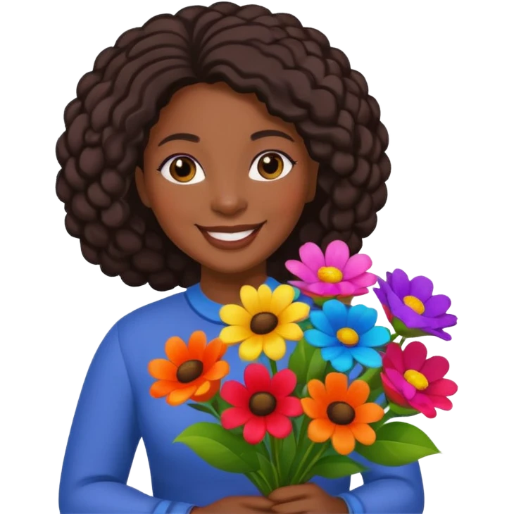 Flower Vendor balck woman emoji