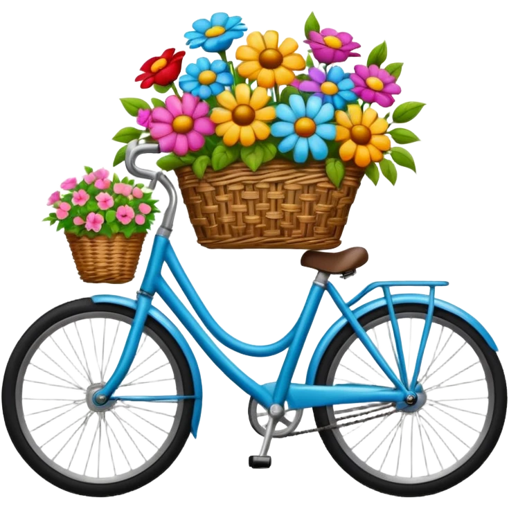 bicycle with flowers in its basket  emoji
