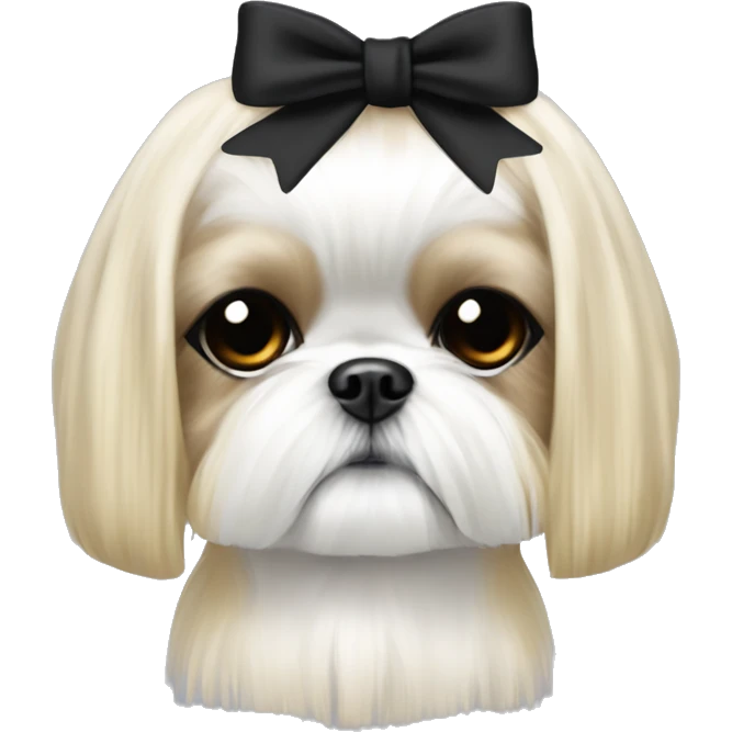 golden cream shih tzu white girl cute medium hair goth bow emoji