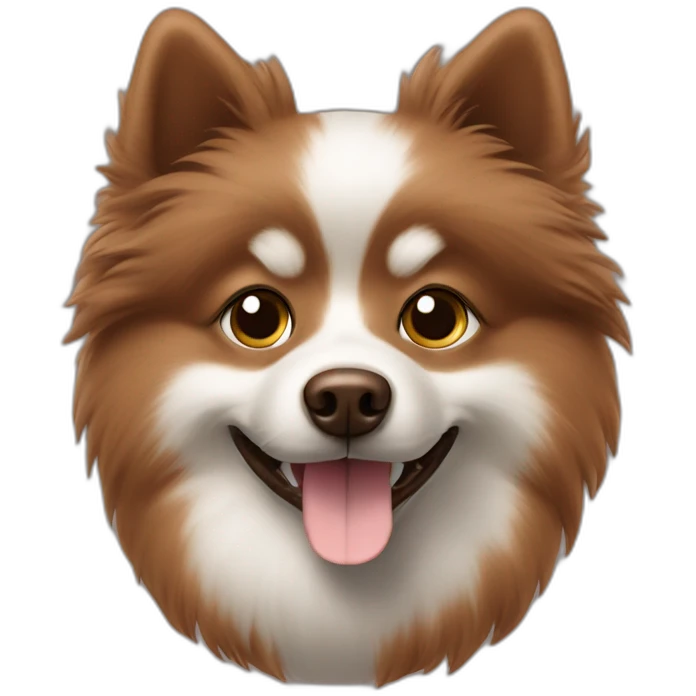 Spitz dog chocolate brown hairy without white color emoji