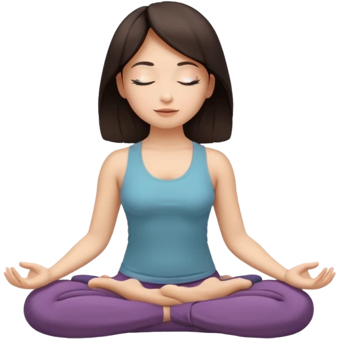 woman in lotus position, medium-light skin tone, dark hair emoji