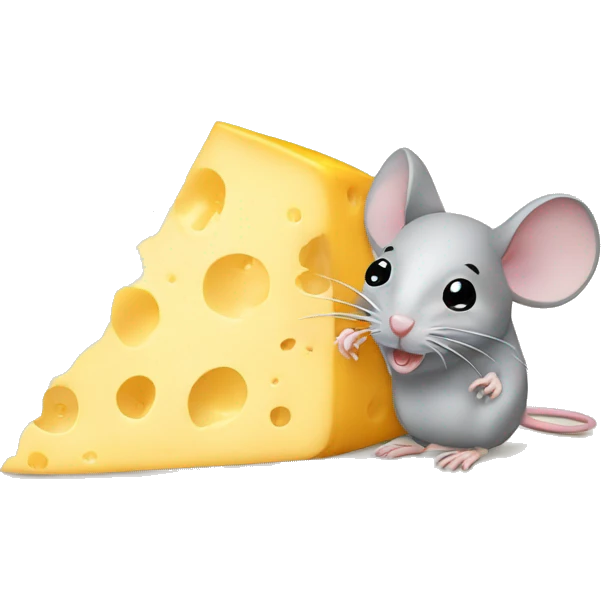 A mouse and a rat eating cheese emoji