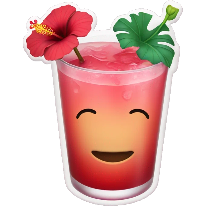 Cute drink with hibiscus flower in it emoji