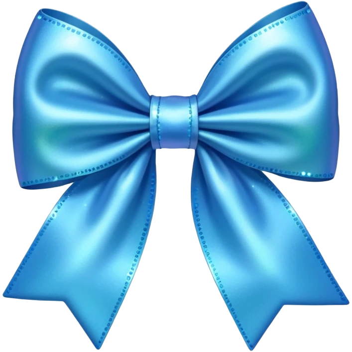 Sparkly bow blue emoji