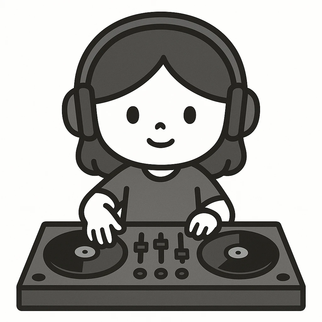 girl playing DJ set emoji