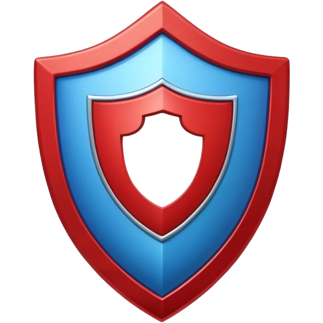 Red and blue shield with white keyhole in the middle  emoji
