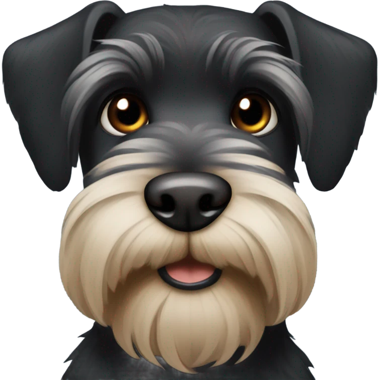 Black schnauzer with brown eyes emoji