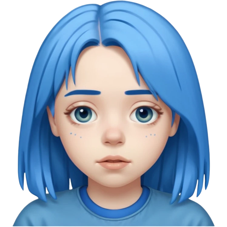 Je veux le bonhomme de Billie eilish en bleue emoji