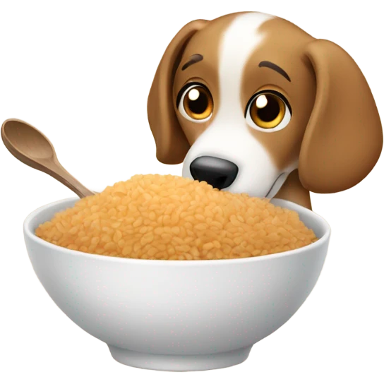 dog eating rice emoji